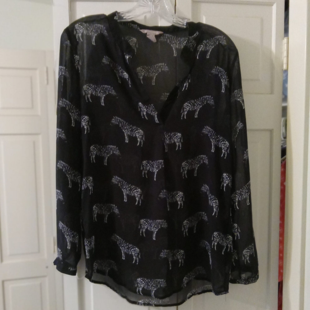 Banana Republic Zebra Sheer Blouse